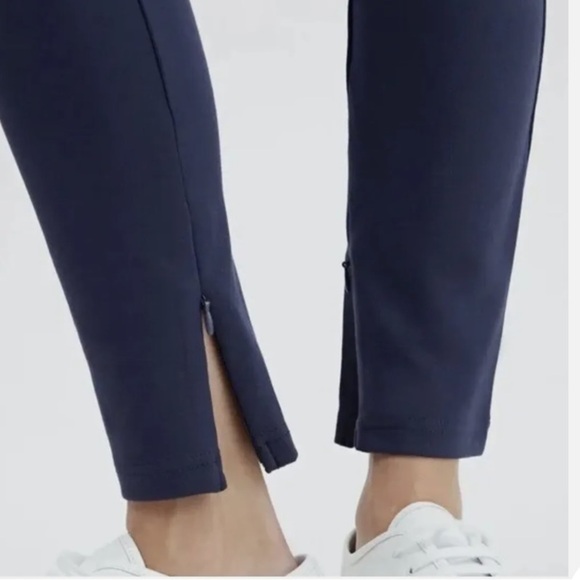 NWT! Fabletics Ponte Skinny Knit Zip Split Ankle Pants XL Navy - Picture 3 of 11